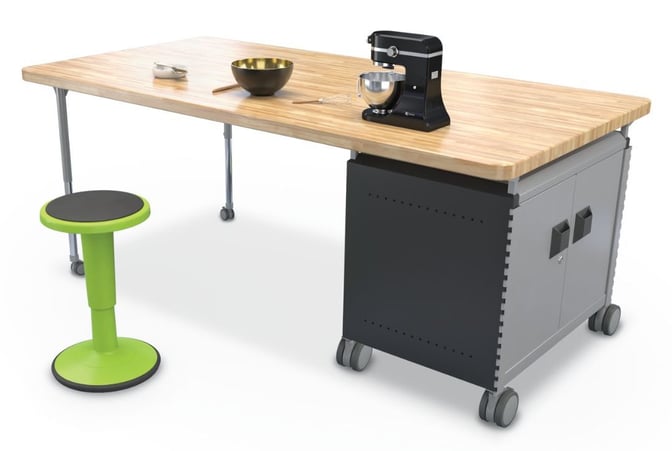 MooreCo Compass Single Cabinet Teacher Workstation