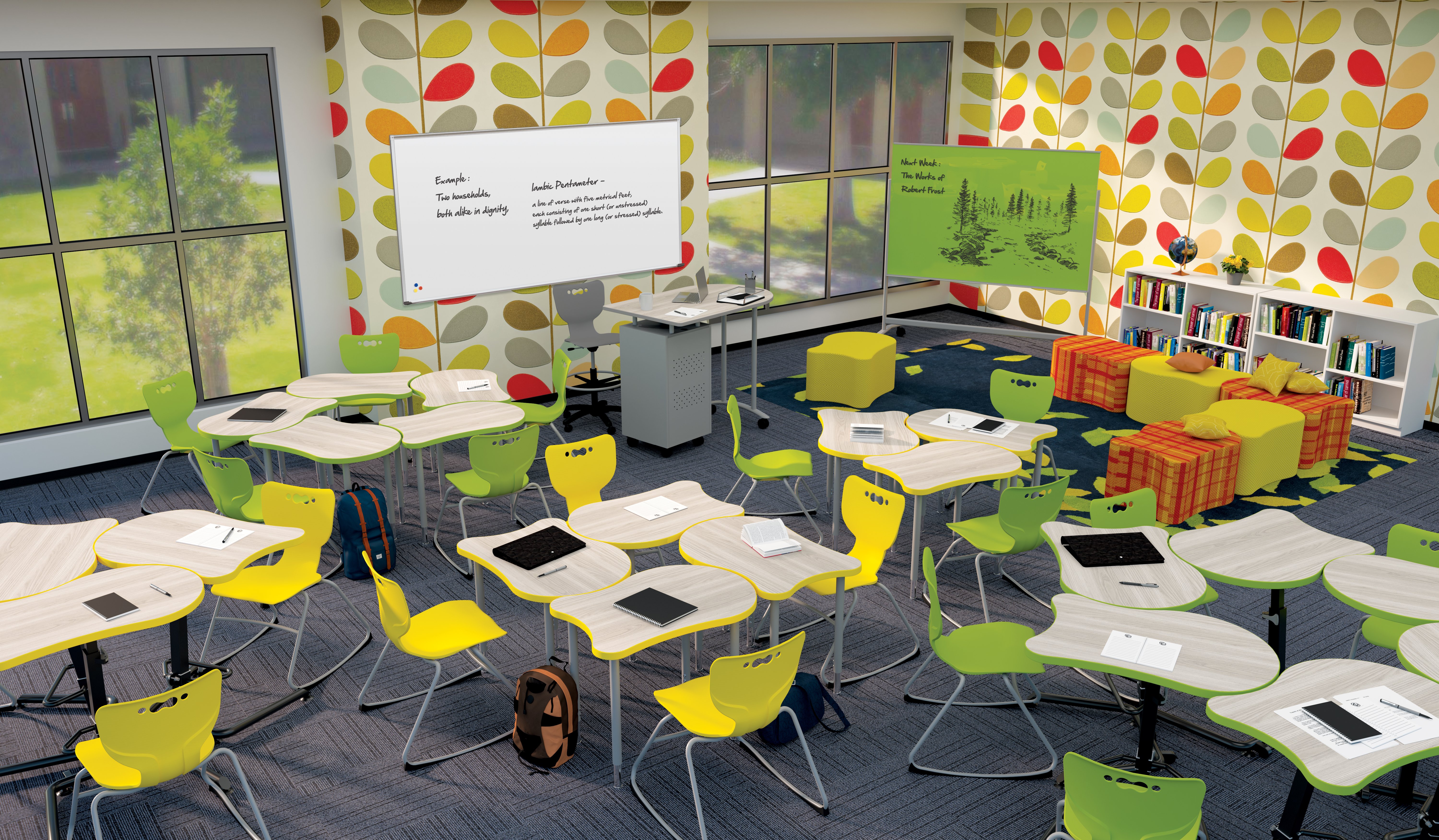 Pod-style tables in a collaborative cohort-based classroom
