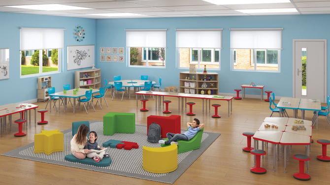 MooreCo all foam soft seating in k-5 classroom