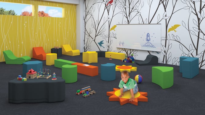 MooreCo All Foam Soft Seating in a Classroom