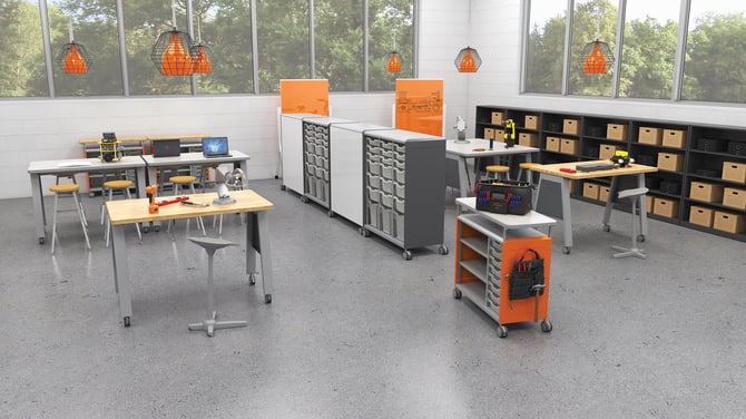 CTE Robotics lab outfitted with MooreCo furniture