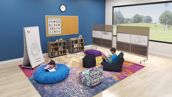 MooreCo school furniture soft seating solo working area