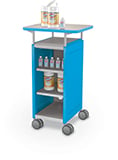 Compass Mini H2 Cabinet w-Laminate Top No Door Shelves Sanitation Station Angle 1 - blue