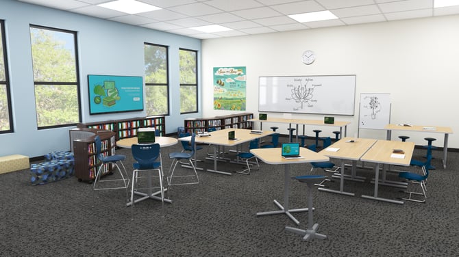 Classroom with Inklud line of furniture