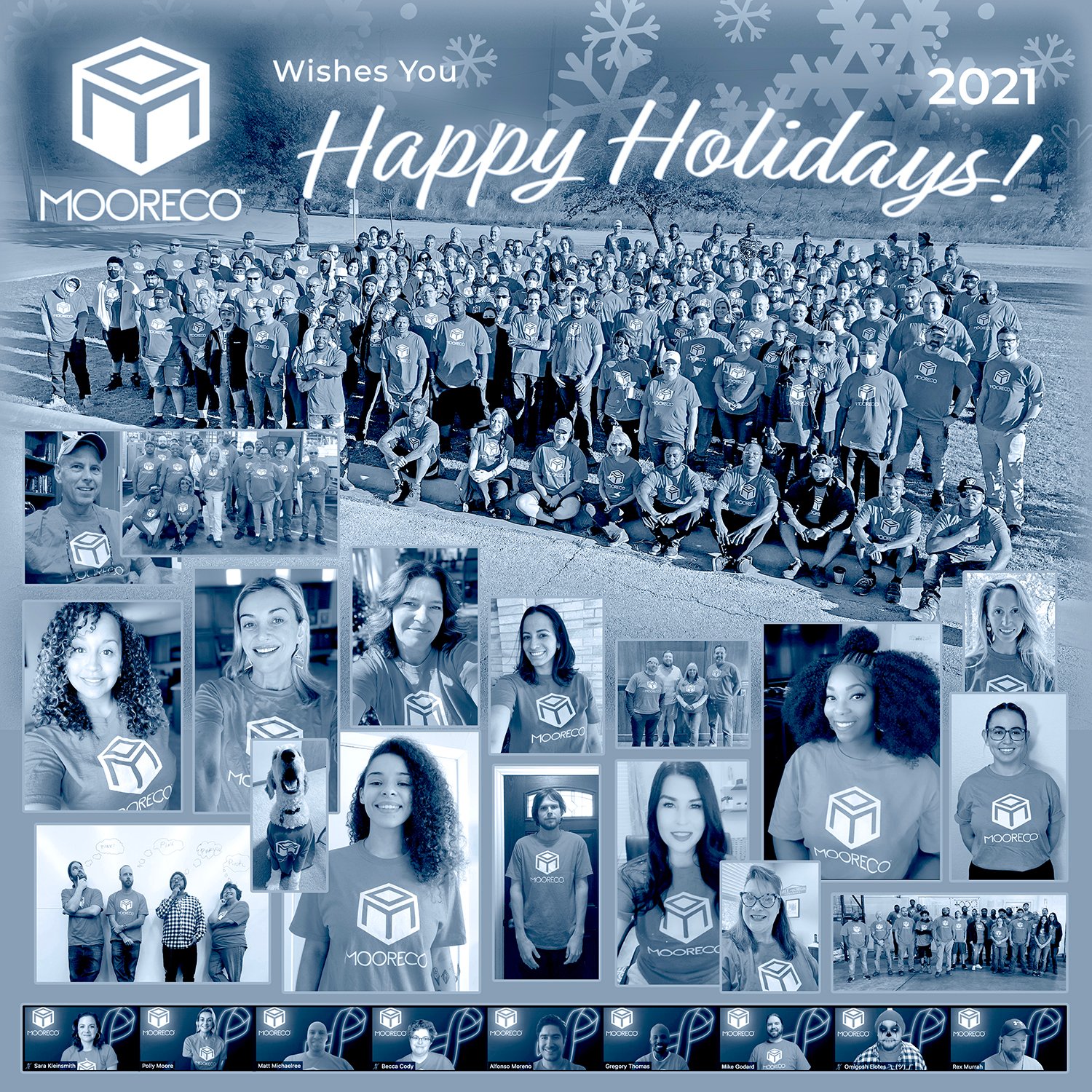 MooreCo Employee Collage Holiday Grayscale