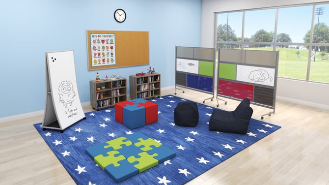 Flexible classroom with MooreCo All Foam Soft Seating