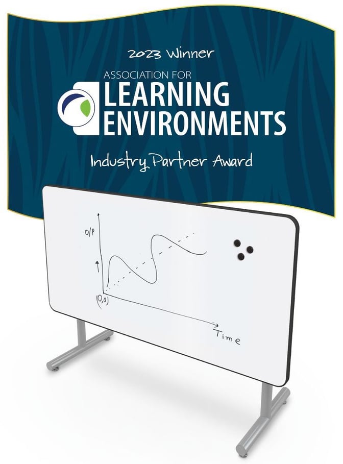 Award logo with whiteboard table