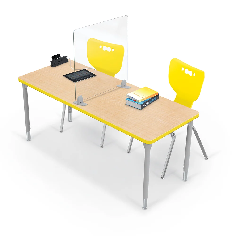 Clarity-Acrylic-Desktop-Divider-24x23-Free-Standing-w-Props-w-Hierarchy-4-Leg-Chairs-fusion-maple-yellow-3